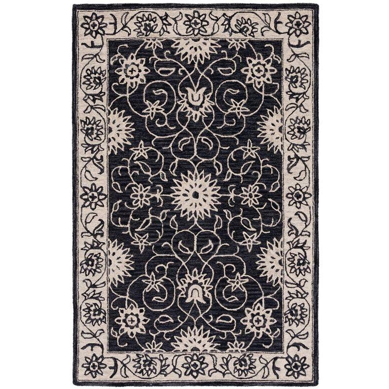 Jardin JAR601 Hand Tufted Area Rug - Black/Ivory - 8'x10' - Safavieh