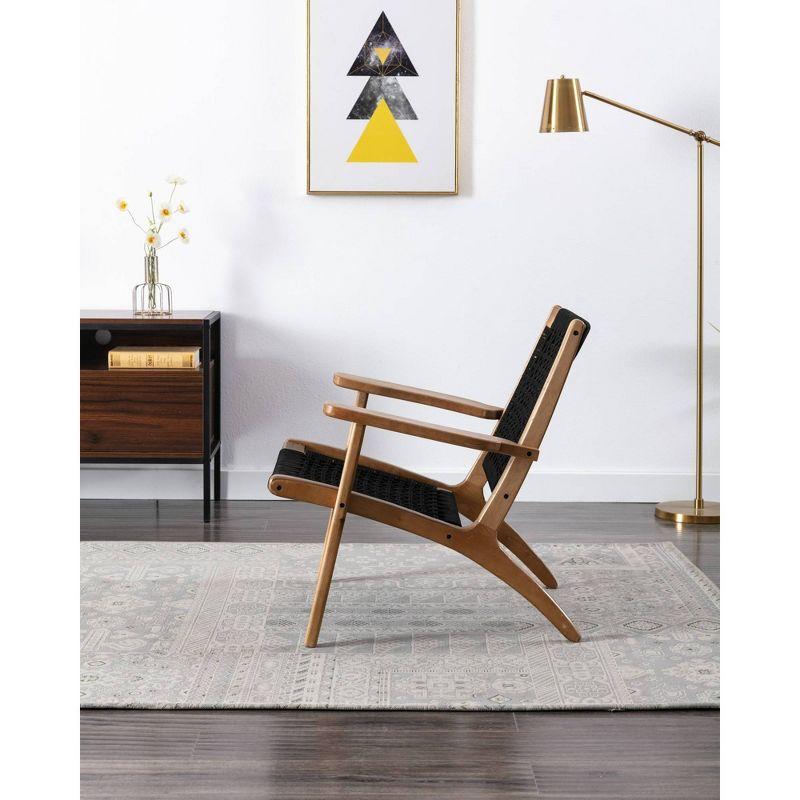 Boraam Harrison Woven Armchair: Modern Twill, Wood Frame, Spot Clean, 300lb Capacity