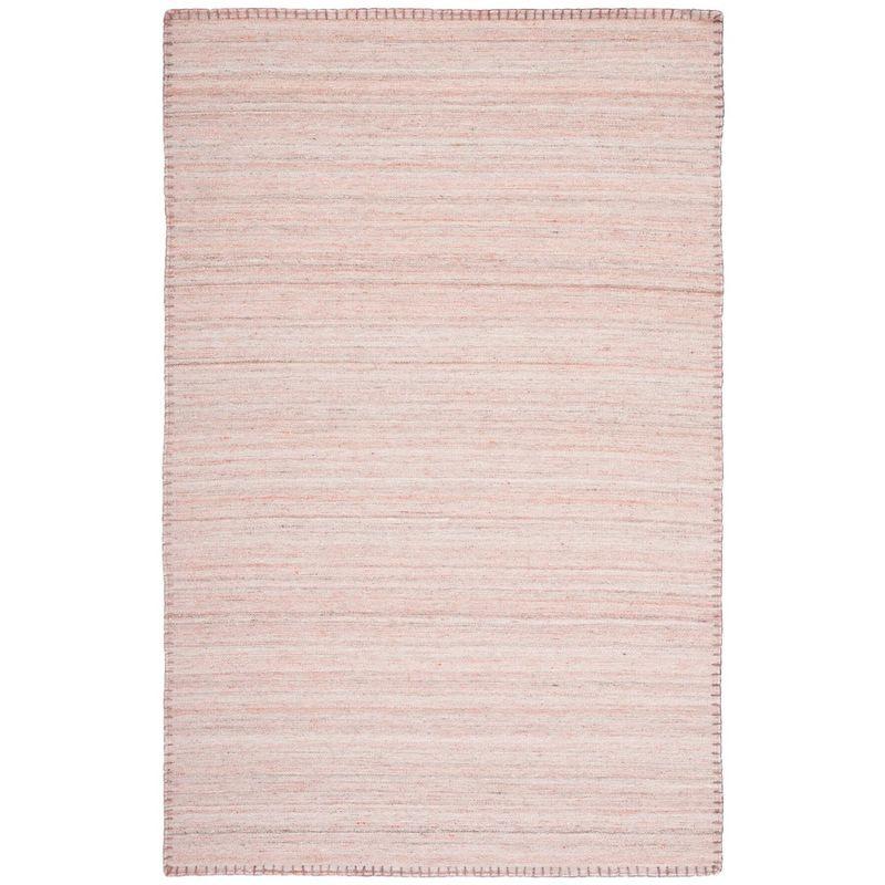 Bohemian Nomad Light Pink Wool 5' x 8' Handwoven Rug