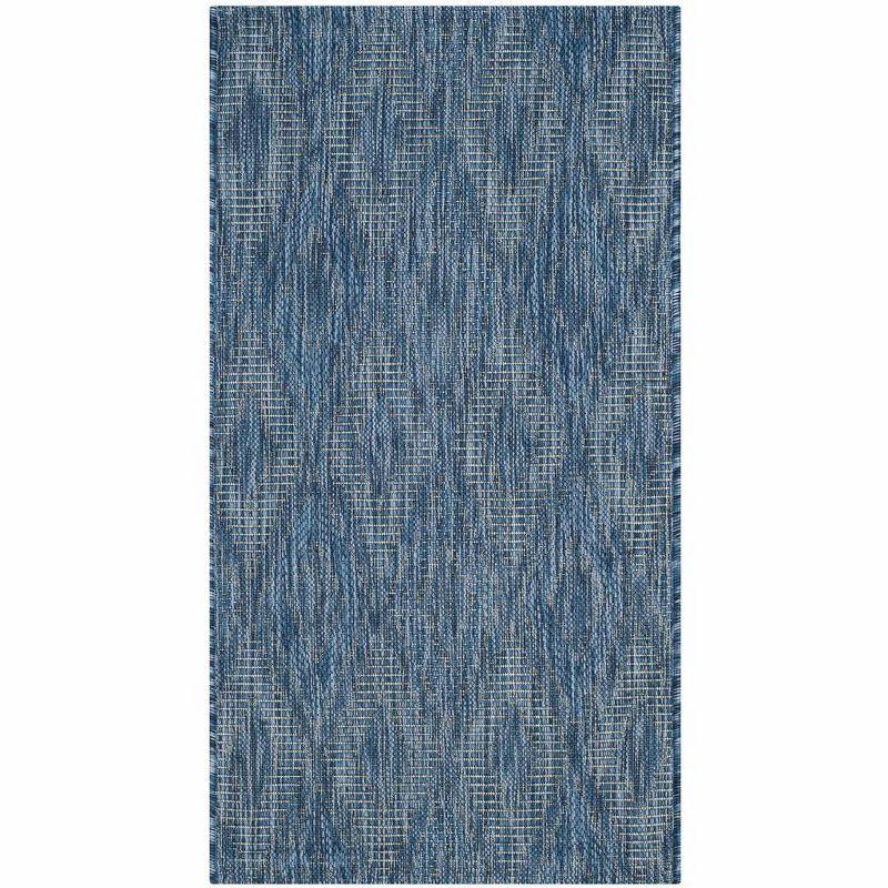 Courtyard CY8522 Power Loomed Indoor and Outdoor Accent Rug - Navy/Navy - 2'x3'7" - Safavieh