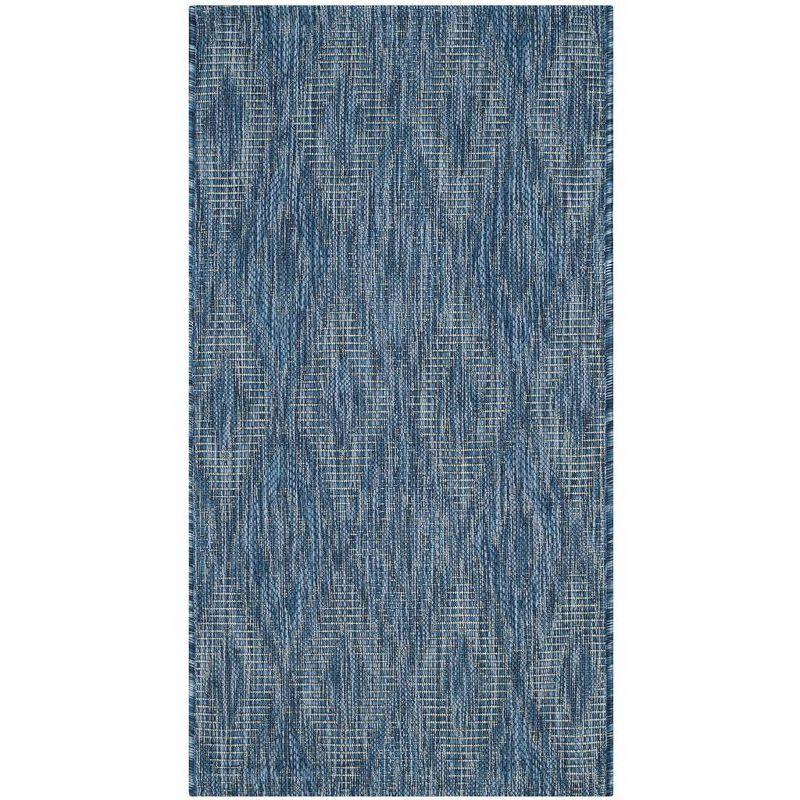 Navy Geometric Diamonds Indoor/Outdoor Area Rug