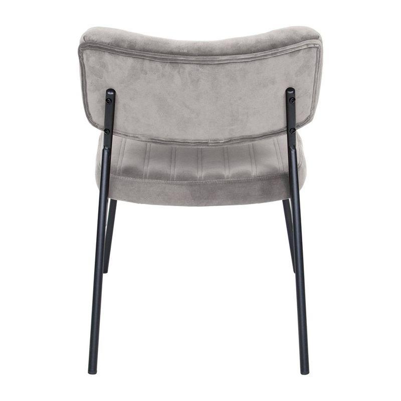 LeisureMod Marilane Velvet Accent Chair with Cushioned Upholstery for Living Rooms, Offices, and Lounges in Fossil Grey