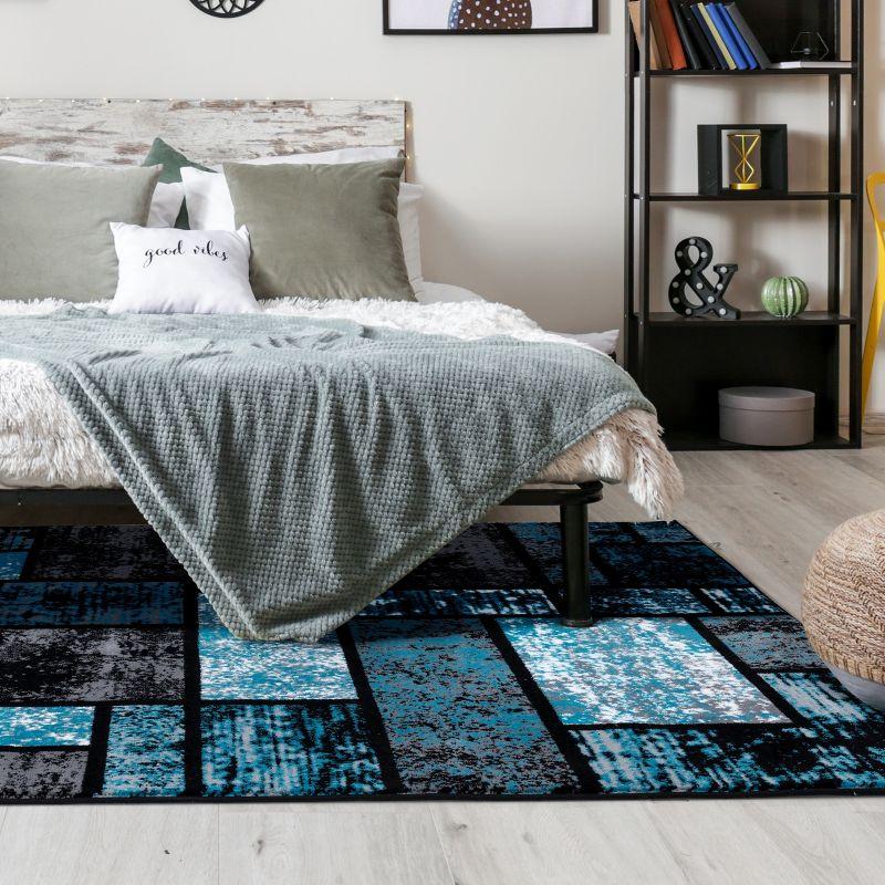 Luxe Weavers Geometric Squares Modern Colorblock Area Rug