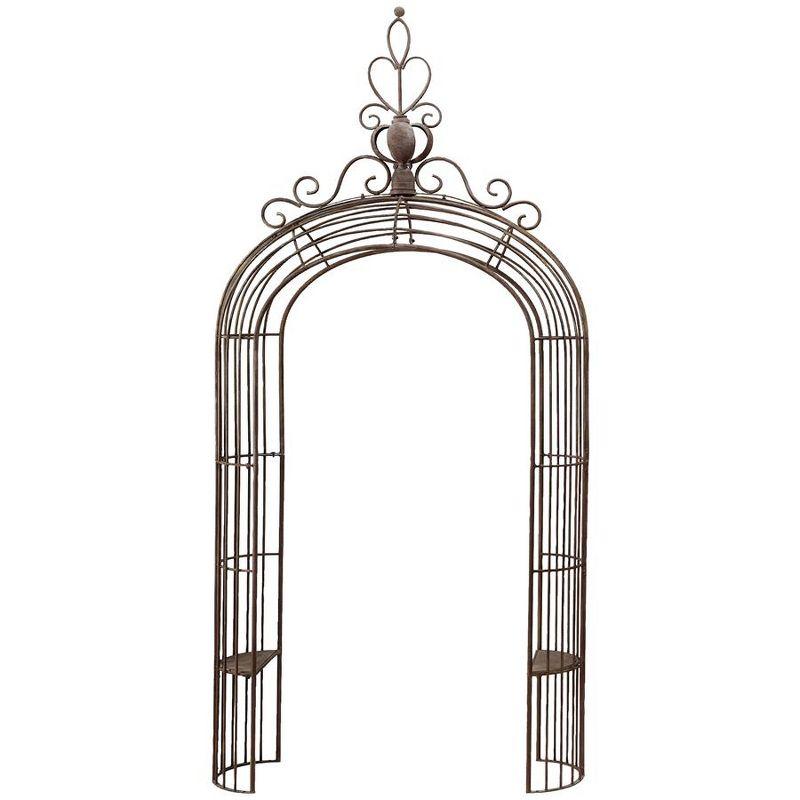 Ophelia & Co. Dex 56'' W x 16.5'' D Steel Arbor with Bench in Brown