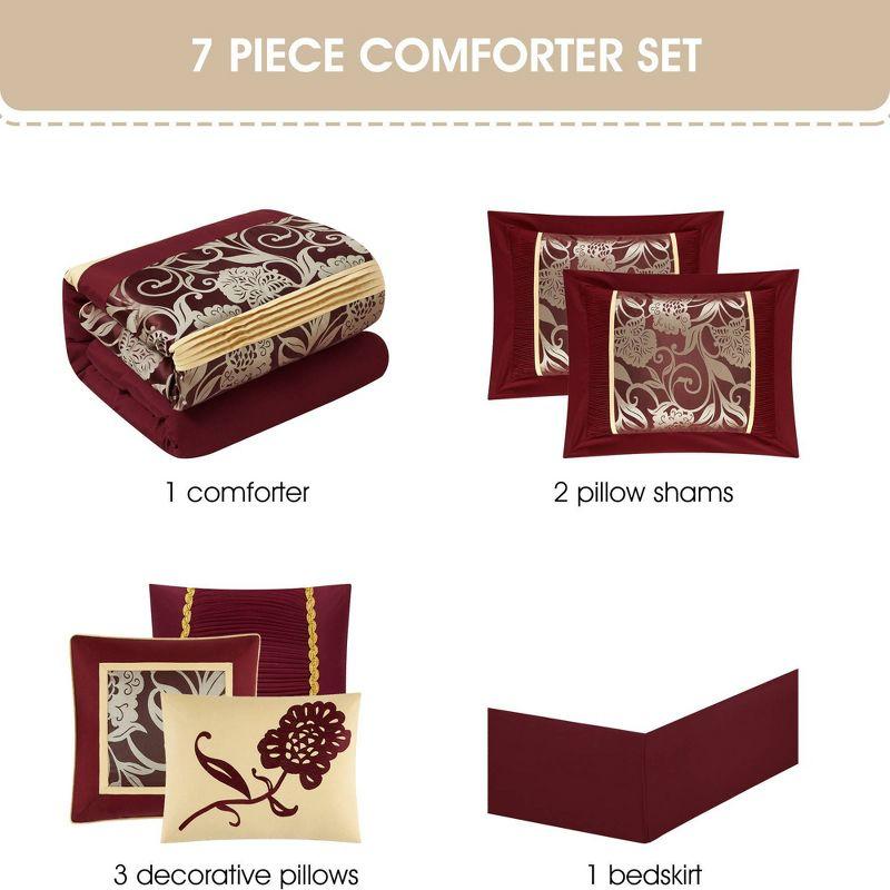 Nanshing America, Inc Fennville Black/Gold/Beige Microfiber 7 Piece Comforter Set