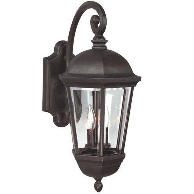 Britannia Distressed Bronze 3-Light Outdoor Wall Lantern