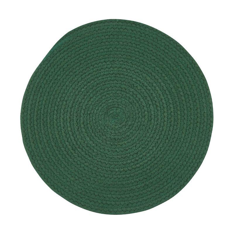 Green Round Rope Pattern Fabric Placemats, Set of 4