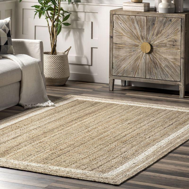 Handmade Navy Braided 6' x 9' Jute Area Rug with Easy Care