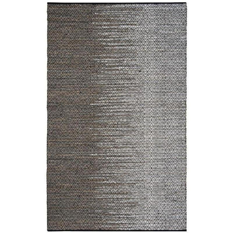 Vintage Leather VTL388 Hand Woven Indoor Area Rug - Light Grey/Grey - 4'x6' - Safavieh