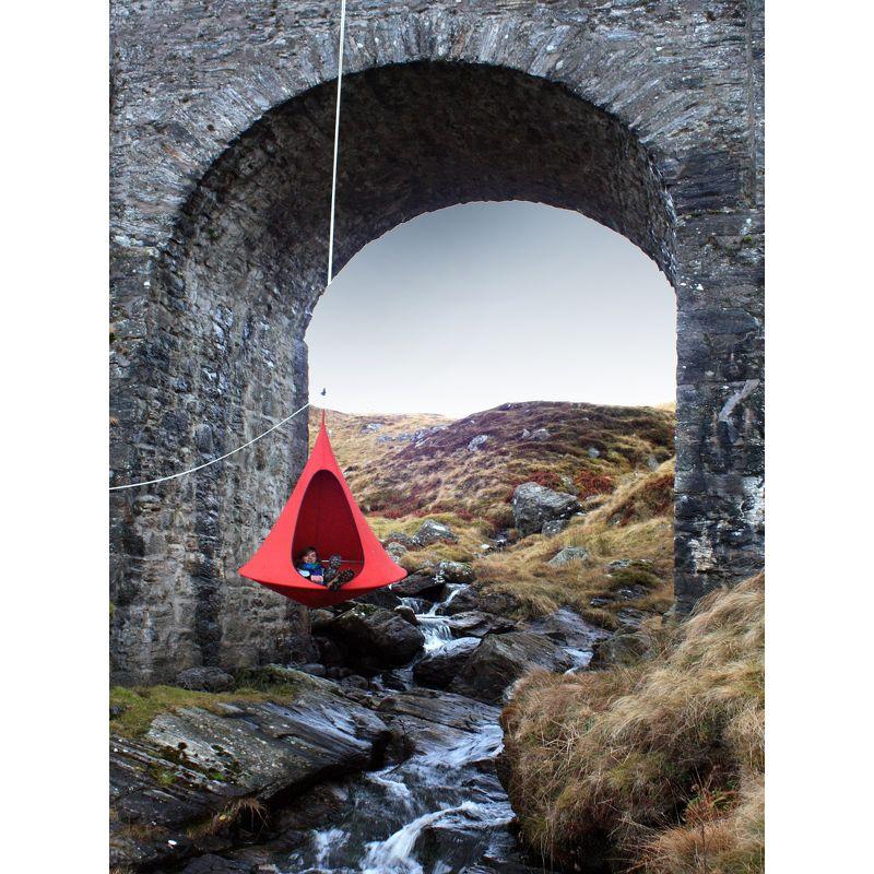 The Hamptons Collection 60” Red Heavy Duty Hanging Cacoon Chair with Hanging Hardware