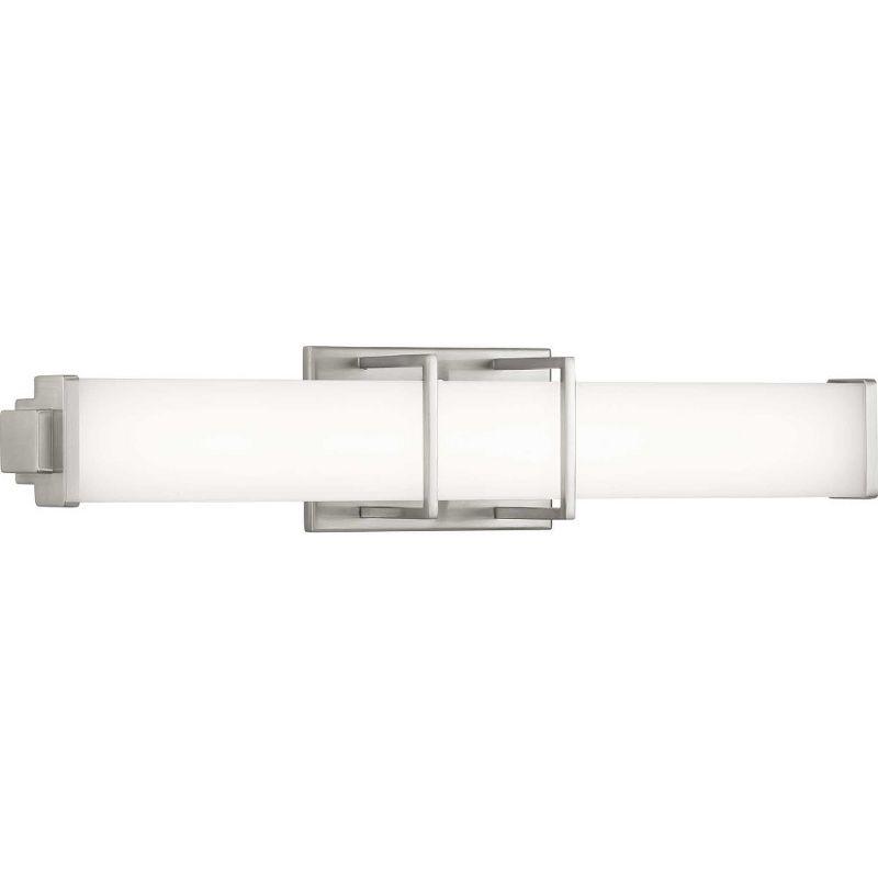 Progress Lighting Phase 2.2 1-Light LED Brushed Nickel Linear Bath Fixture with Acrylic Shade