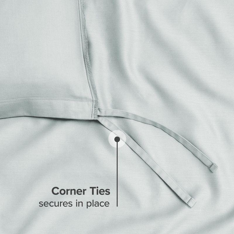 400 Thread Count Organic Cotton Sateen Twin/Twin XL Duvet Cover and Sham Set Winter Blue by Bare Home