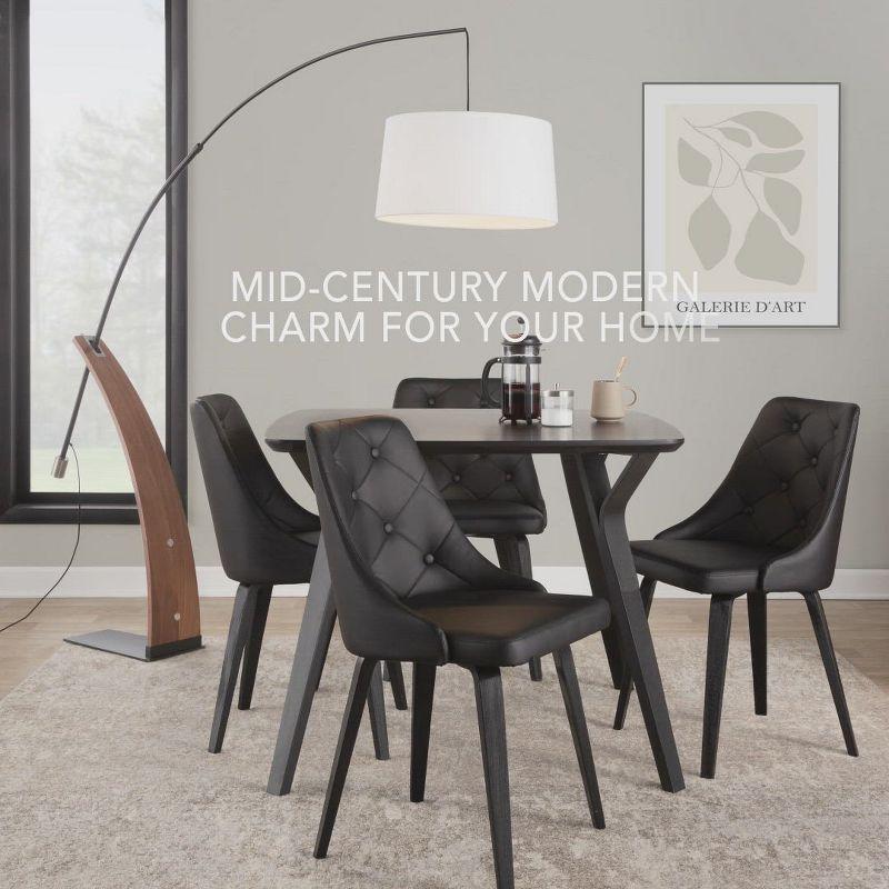 LumiSource 74" Robyn Mid-Century Modern Floor Lamp Walnut Wood and Black Linen Shade