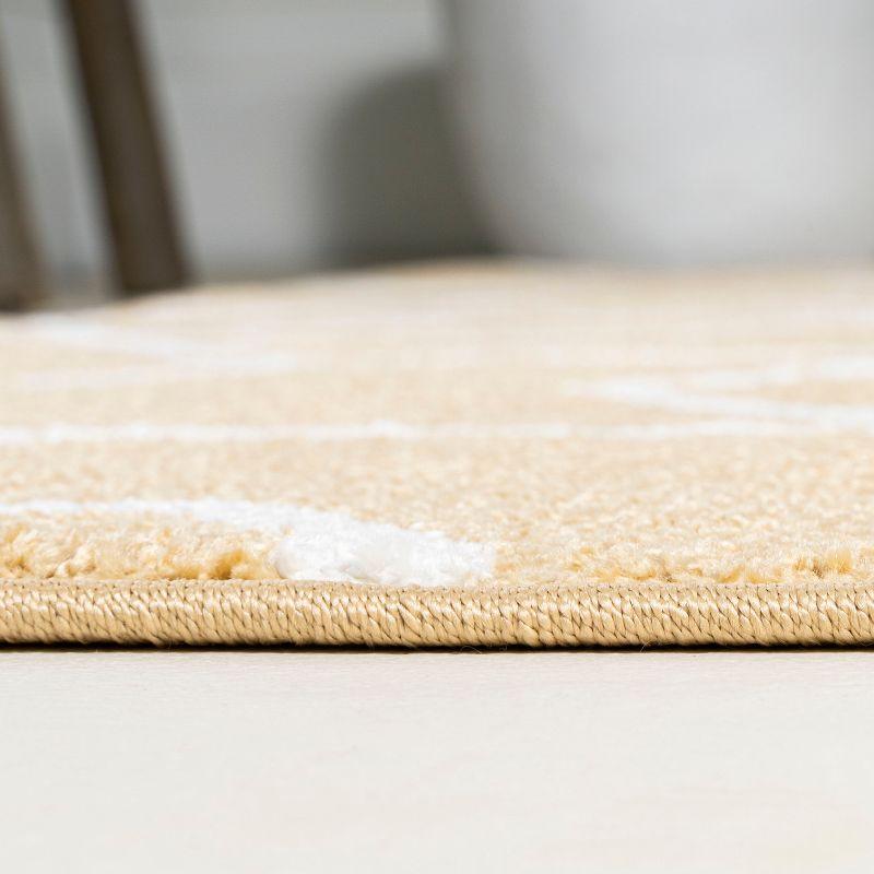 5'x8' Tumbling Blocks Modern Geometric Area Rug, Gold/White - JONATHAN Y