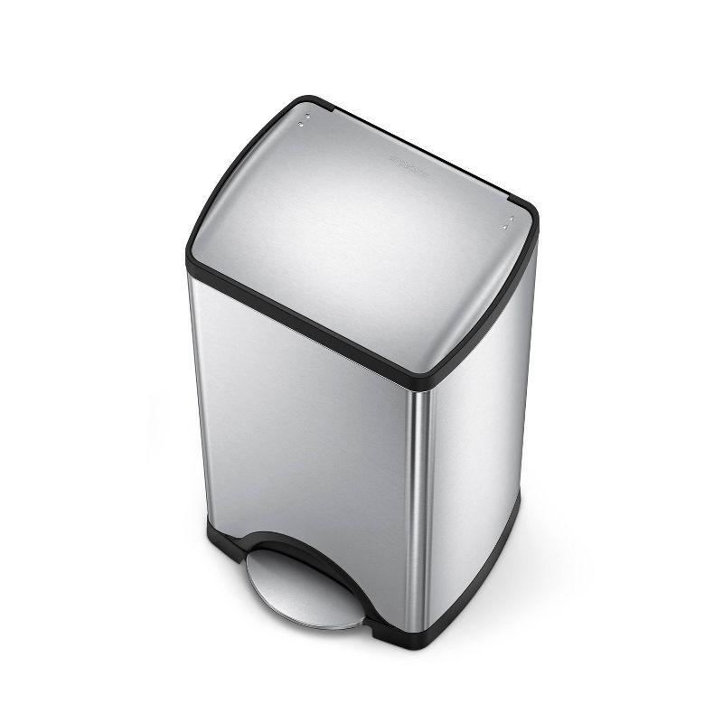 simplehuman 30L Rectangular Kitchen Step Trash Can Stainless Steel with Soft-Close Lid