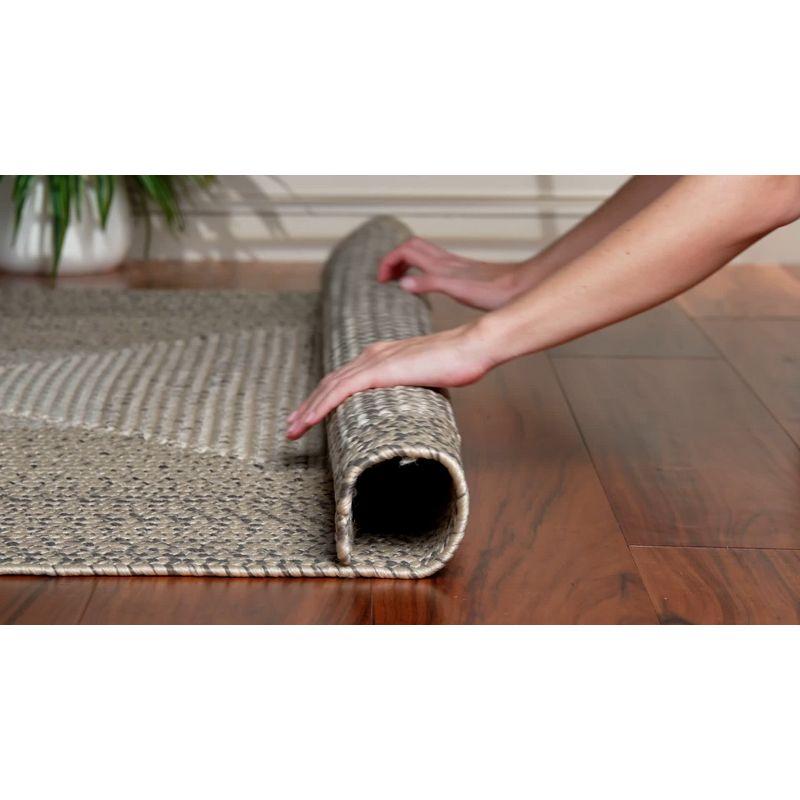 Aqua Braided Reversible Handmade Synthetic Area Rug