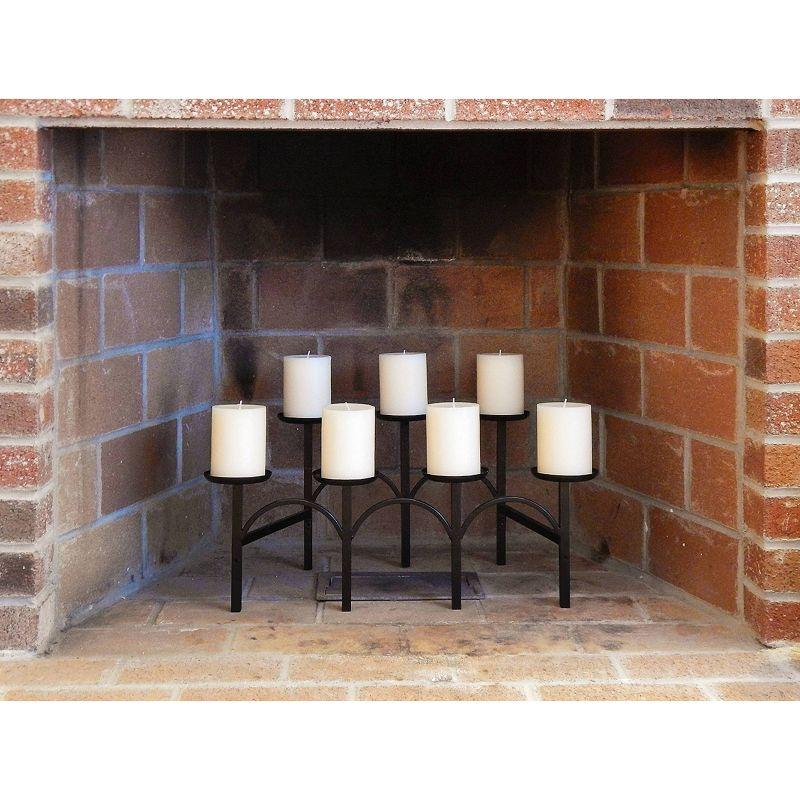Achla Designs 10"x19" Nordic Hearth Fireplace Candelabra Black