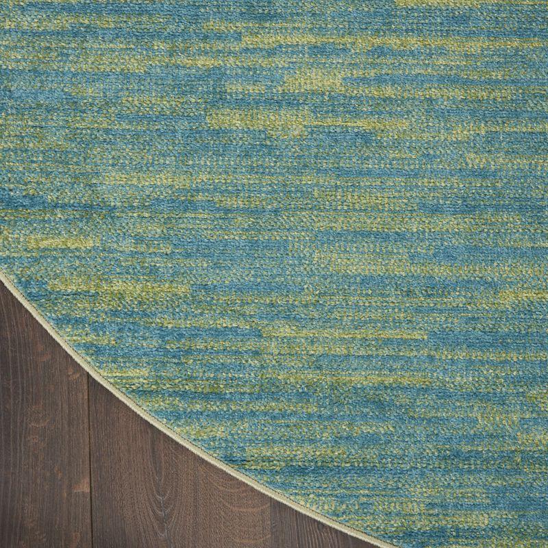 Nourison Nourison Essentials NRE01 Indoor/outdoor Area Rug - Blue Green 4' x round