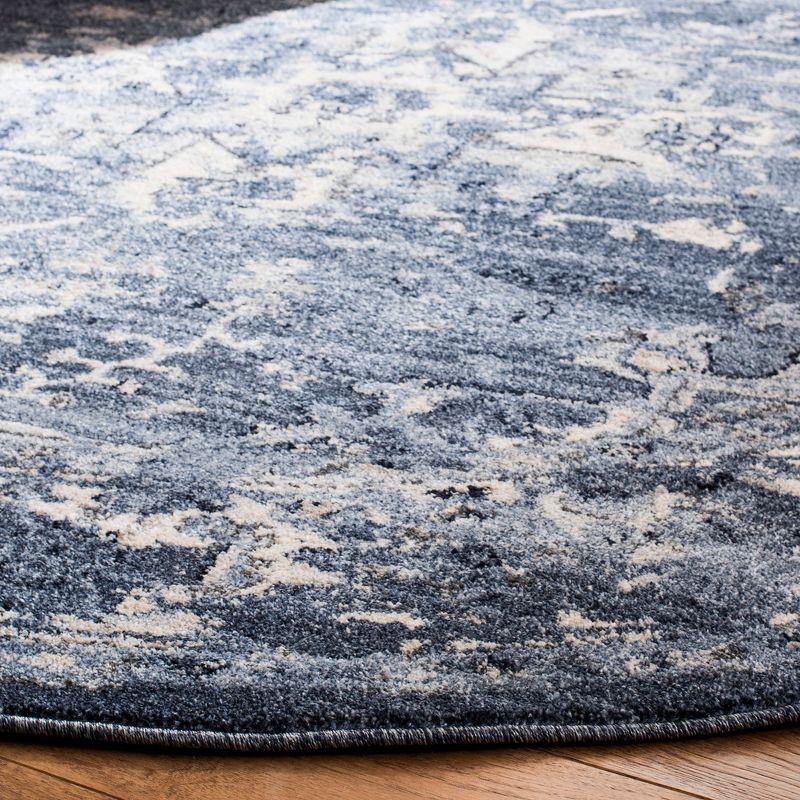 Charleston CHL411 Loomed Indoor Area Rug - Navy/Creme - 6'7"x6'7" - Safavieh