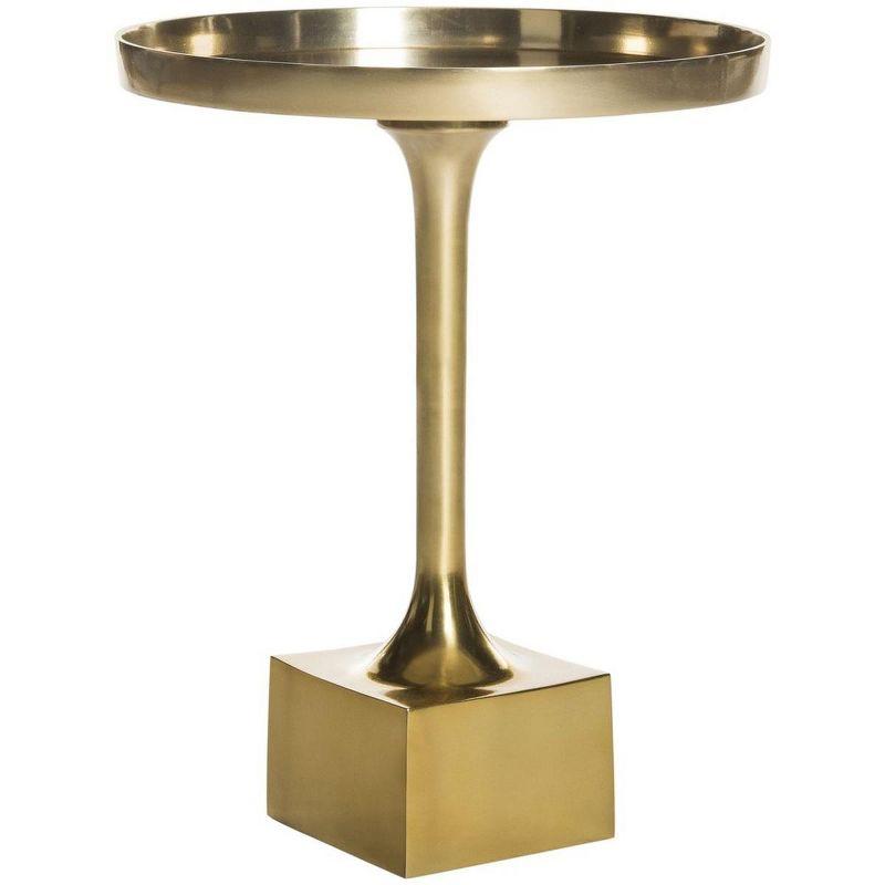 Corvus Round Side Table - FOX5519A - Antique Brass - Safavieh Couture