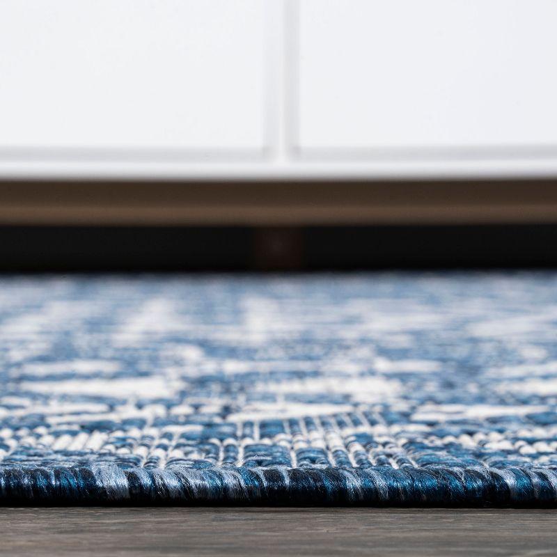 3'x5' Tokay Bohemian Geometric Indoor/Outdoor Area Rug, Blue/Ivory - JONATHAN Y