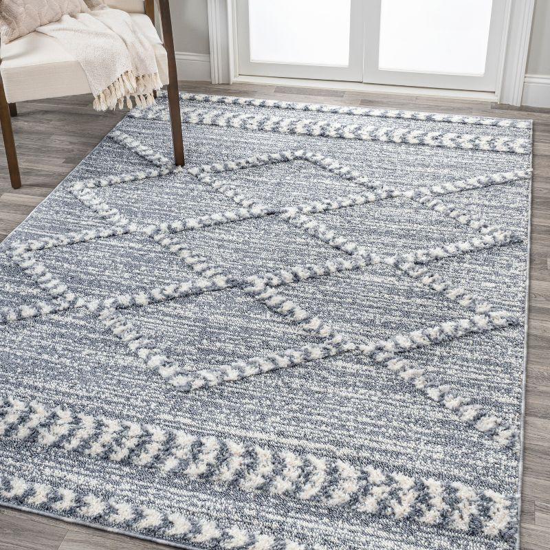 Sofie Moroccan Trellis High-Low Area Rug - JONATHAN Y