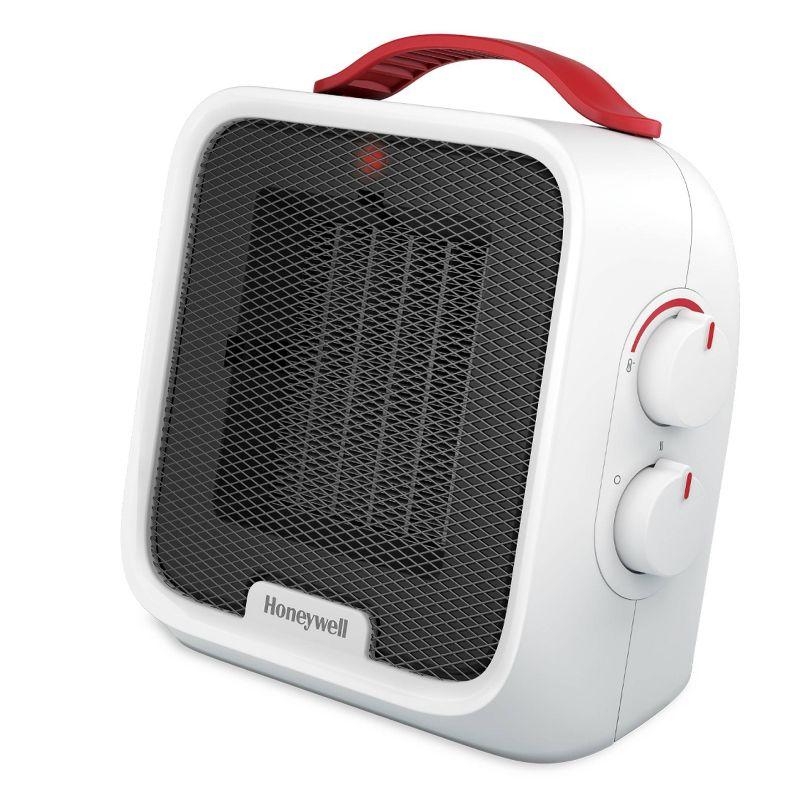 White Electric Ceramic Space Heater with Thermostat and Automatic Shut-off