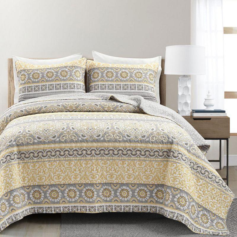 Lush Decor Nesco Navy 320 TC Reversible Modern & Contemporary 3 Piece Quilt Set