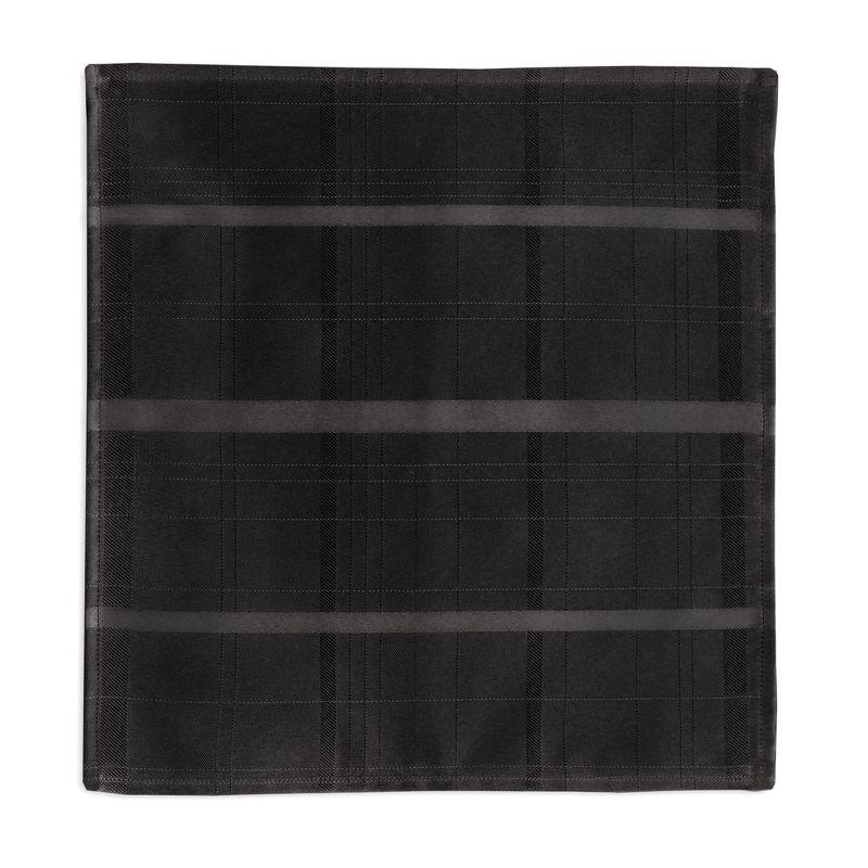 Black Plaid Polyester Napkin Set of 4 - 17" x 17"