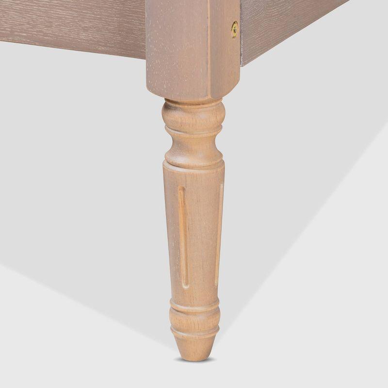 Queen Colette French Bohemian Wood Platform Bed Frame Oak - Baxton Studio: Ash Walnut Finish, No Box Spring Required