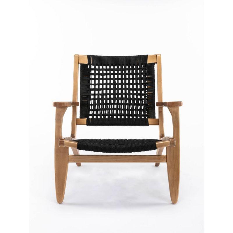 Black and Natural Woven Rope Accent Chair