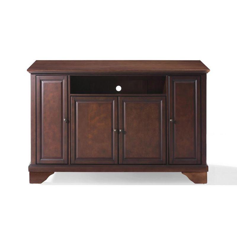 Crosley Lafayette Wood Top Full Size Kitchen Island/Cart Cherry/Natural: With Adjustable Shelves, Towel Bar, 5 Drawers