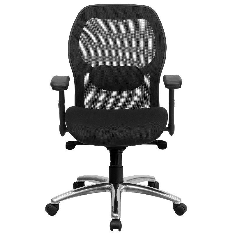 Ergonomic Black Mesh Mid-Back Executive Swivel Chair with Adjustable Arms