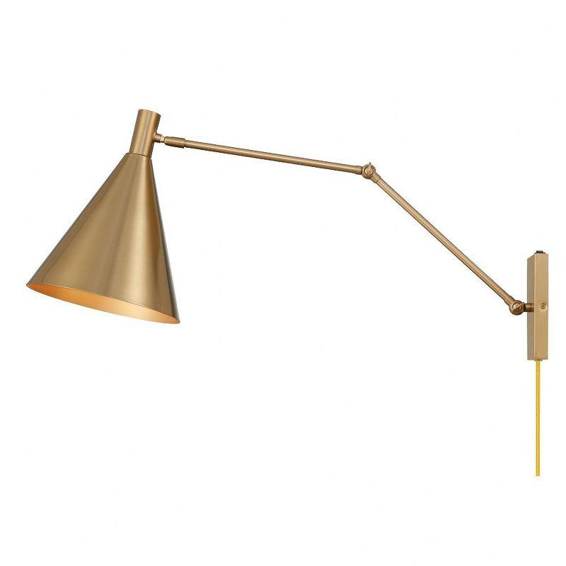 Pharos 1-Light Adjustable Wall Sconce in Noble Brass by Breegan Jane