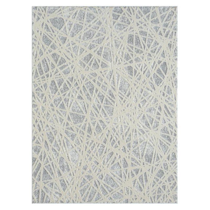 LUXE WEAVERS Geometric Abstract Lines Gray 4x5 Area Rug