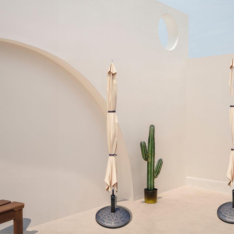 Four Seasons Courtyard Solid 18 Inch Round Base for 2 Inch Umbrella Poles to Shade Outdoor Backyard Garden, Patios, and Porches, Bronze