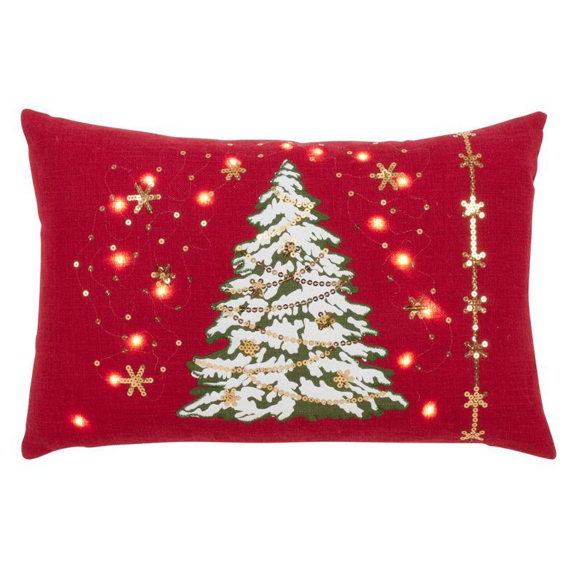 Saro O Tannenbaum Collection Sequined Throw Pillow