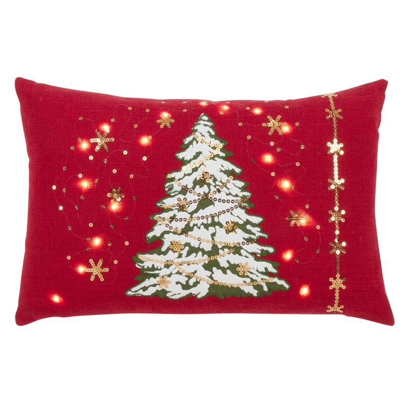 Christmas Tree Sequined Throw Pillow