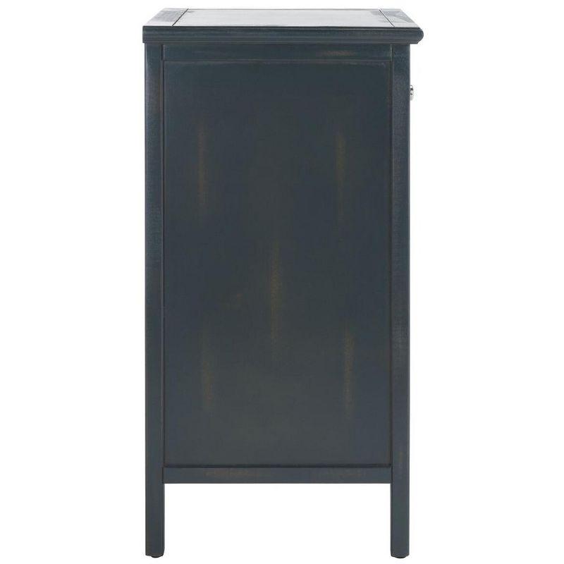 Ziva 1 Drawer Nightstand with Glass Cabinet - Dark Teal - Safavieh.
