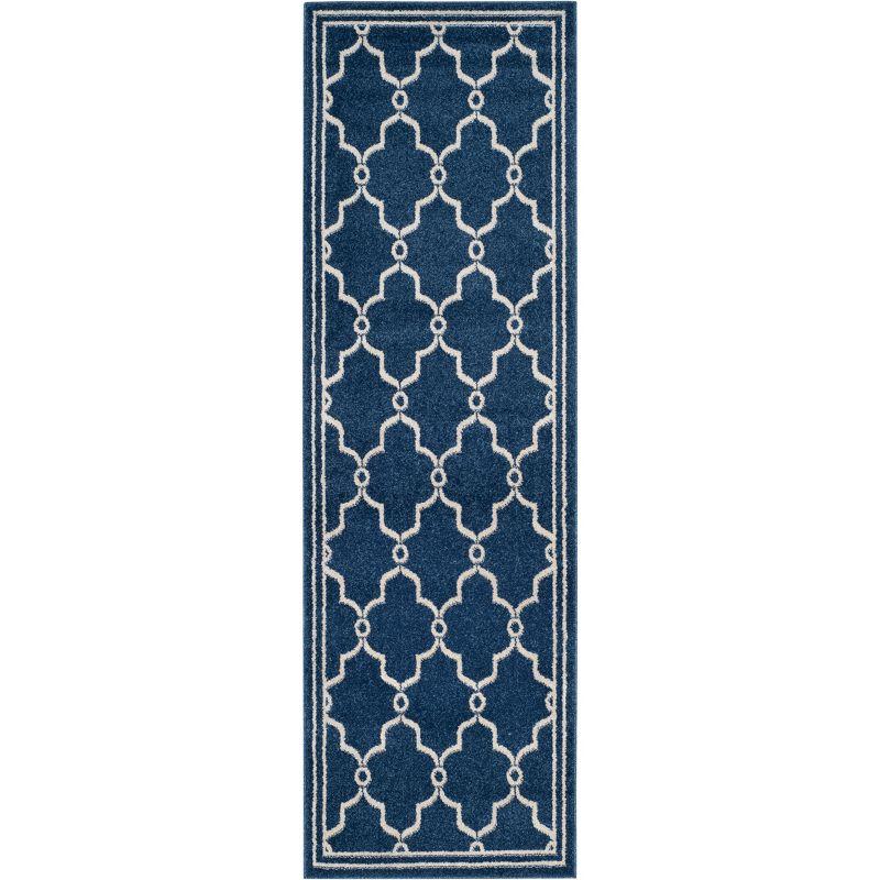 Amherst AMT414 Power Loomed Indoor Runner Rug - Navy/Beige - 2'3"x9' - Safavieh