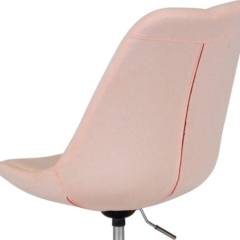 Merrick Lane Swivel Office Chair with Height Adjustable Swivel Seat in Stylish Pink Fabric Upholstery