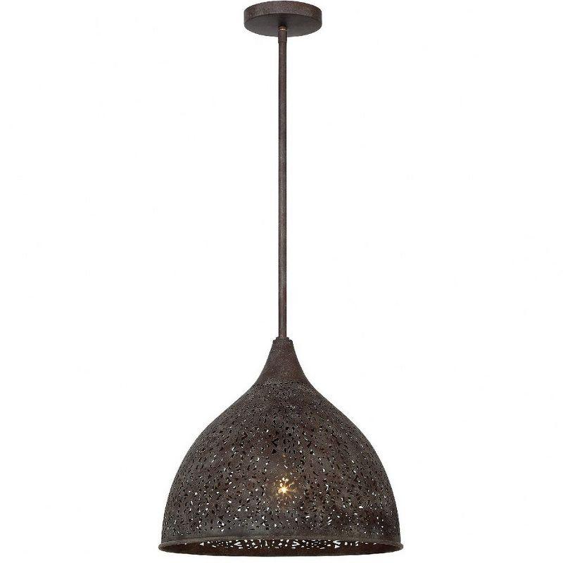 Jasmine 14" Forged Bronze Crystal Pendant Light