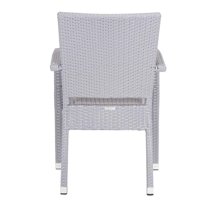 Kelda Stackable Arm Chair Indoor/Outdoor (Set Of 2) - PAT4004 - Grey - Safavieh