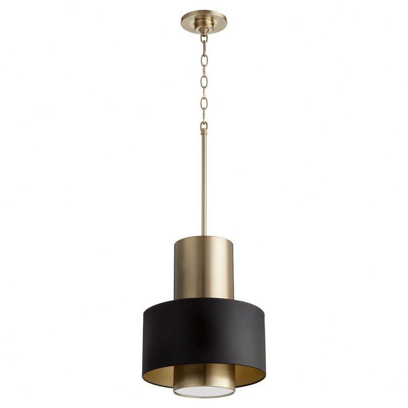 Quorum Lighting 1 - Light Pendant in  Noir/Aged Brass