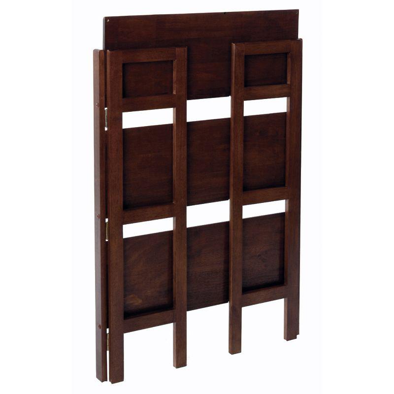 38.54" Terry Folding Bookshelf Walnut - Winsome: Solid Beech Wood, Mid-Century Modern, 3 Fixed Shelves