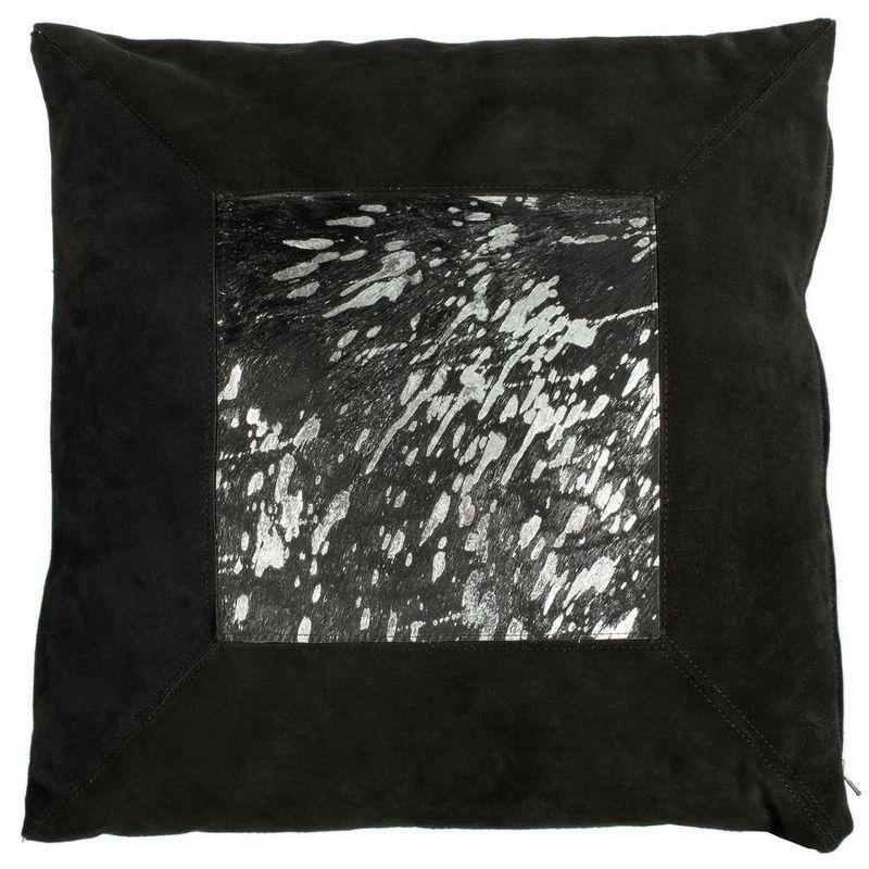 Sonoma Black and Silver Metallic Cowhide 20" Pillow