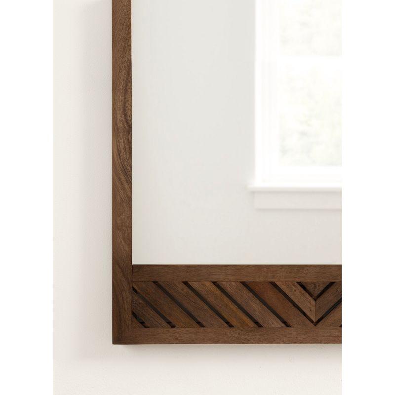 Kate & Laurel All Things Decor 24"x36" Mezzeta Wood Rectangle Wall Mirror Brown