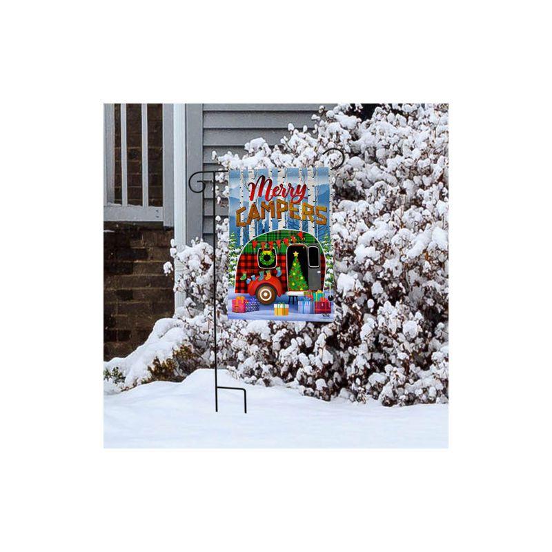 Merry Campers Christmas Garden Flag Primitive 18" x 12.5" Briarwood Lane