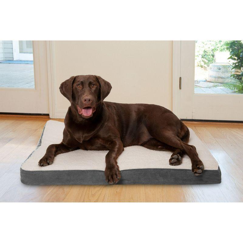 FurHaven Faux Sheepskin & Suede Deluxe Orthopedic Dog Bed