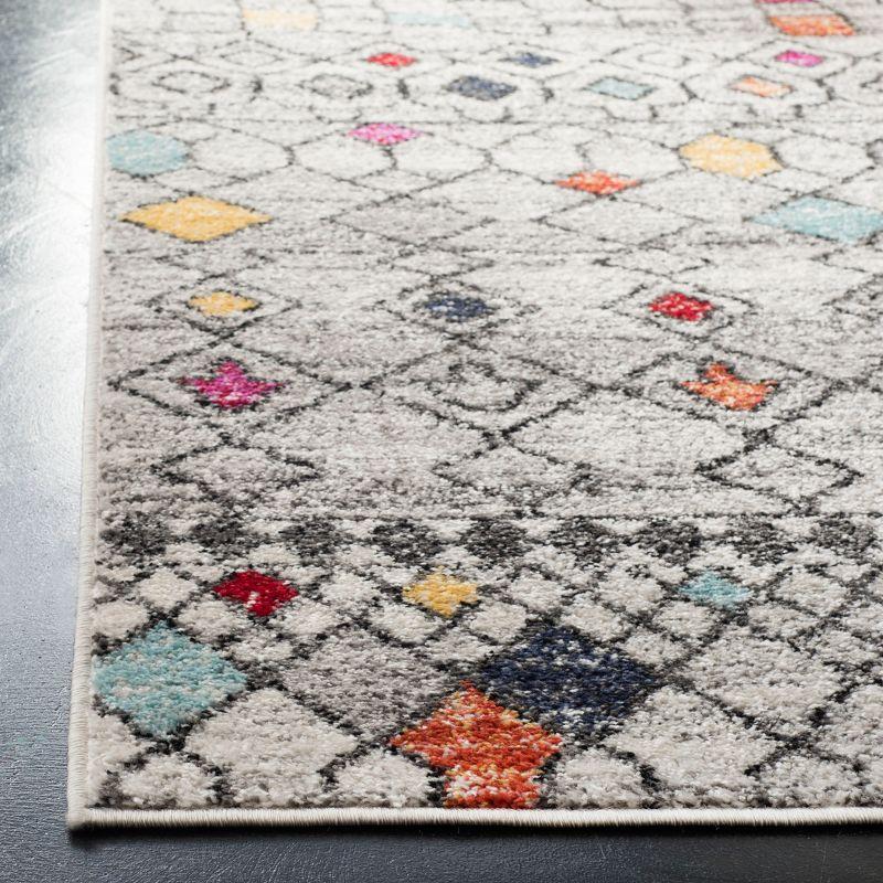 Adirondack ADR204 Power Loomed Runner Rug - Light Grey/Fuchsia - 2'6"x6' - Safavieh.